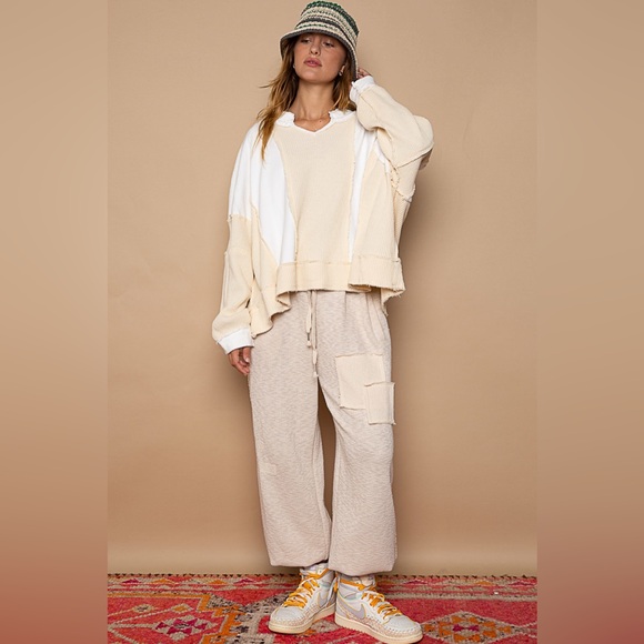 # 98 CLOSEOUT FIRM 🌸New! Pol Oversized Color Block Sweatshirt Pullover - Picture 5 of 5